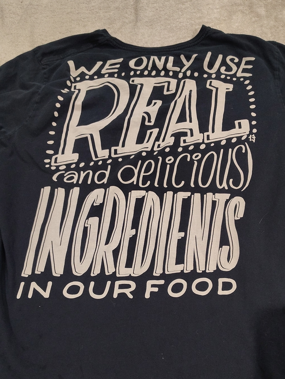 Chipotle Short Sleeve Work Tee with Gold 'REAL INGREDIENTS' Graphic